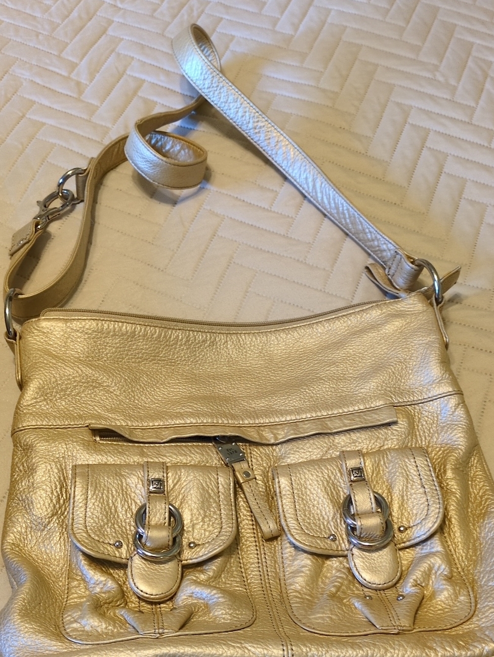 Stone Mountain Accessories Metallic Gold Crossbody Bag